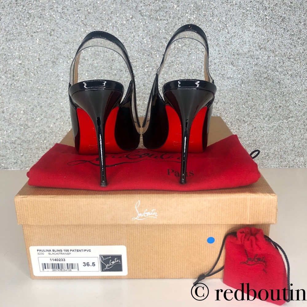 Christian Louboutin Paulina Patent & PVC Slingback - Picture 5 of 7